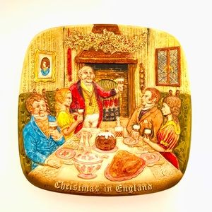 1972 Royal Doulton Wall Plaque Christmas in England John Beswick Family Dinner